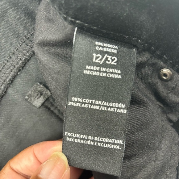 Well Worn Pants Size 12/32 Black Cotton Blend Stretch - Picture 4 of 7